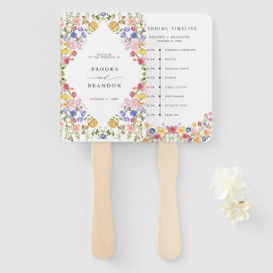 Leque Casamento Colorido de Primavera Wildflower Meadow