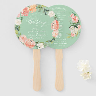 Leque Casamento de Boas-vindas Floral de Mola Flutuante
