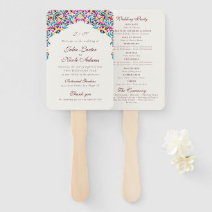 Leque Casamento de Borda com Estilo Floral de Marfim, Lu