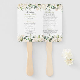 Leque Casamento de Camponeses Brancos e Rosas