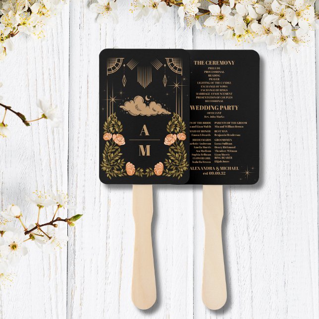 Leque Casamento de Estrelas Negras Celestiais à Meia-Noi (Criador carregado)