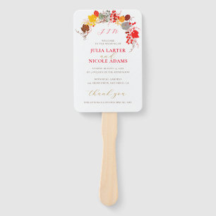 Leque Casamento de Flores de Uvas de Berry Doce e Beijo