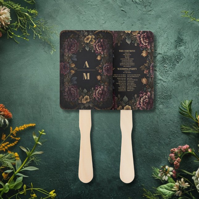 Leque Casamento de Frame Floral Gótico Vitoriano (Criador carregado)