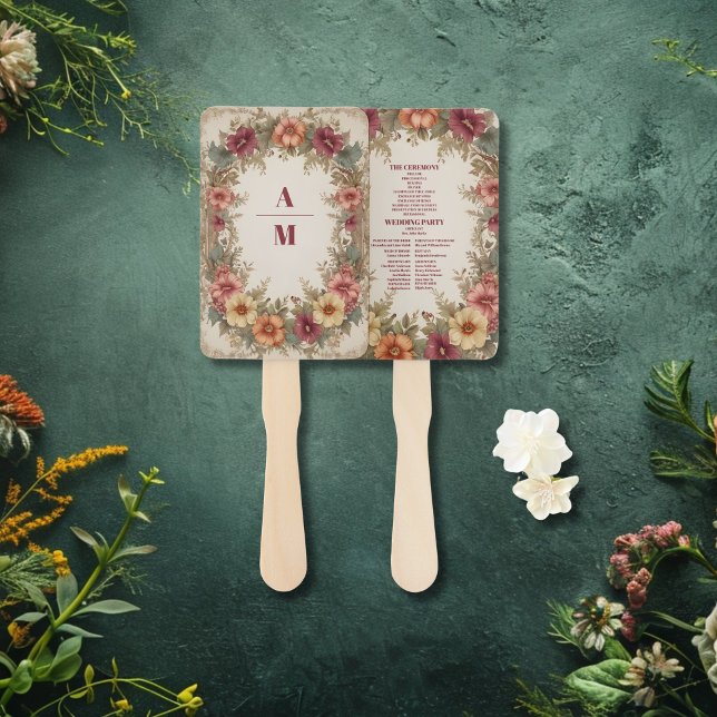 Leque Casamento de Frame Floral Ornamentado vitoriano (Criador carregado)