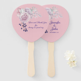 Leque Casamento de Frames Geométricos Roxos Pink Peonies