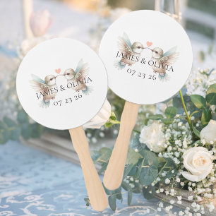 Leque Casamento de Hummingbird Adorável Personalizado