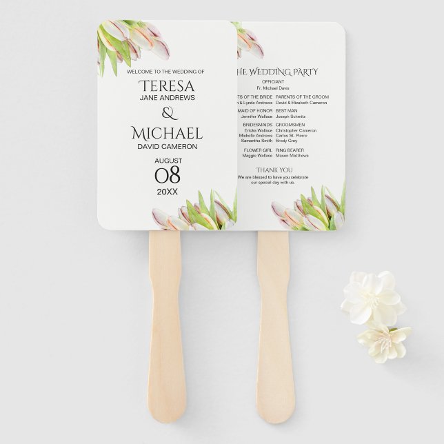 Leque Casamento de Jardim do Programa Personalizado de T (Frente e Verso)