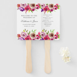 Leque Casamento de Jardim Romântico Romântico Flor Fuchs