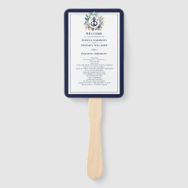 Leque Casamento de Marinho de Anchor Monograma Greenery 