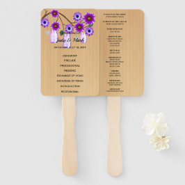 Leque Casamento de Mason Floral Floral Roxo-Claro