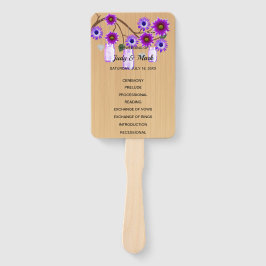 Leque Casamento de Mason Floral Floral Roxo-Claro