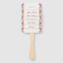 Leque Casamento de Moldura Floral Romântica Pearl Swan