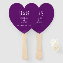 Leque Casamento de Monograma Moderno de Quic Roxo de out