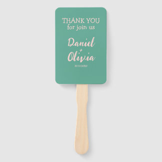 Leque Casamento de onda rosa e verde