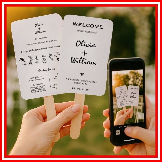 Leque Casamento de Ordem Simples e Elegante Moderno (Criador carregado)