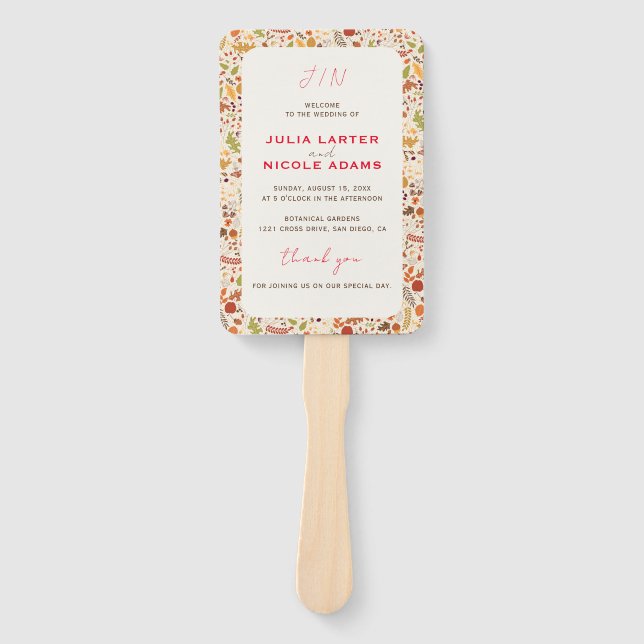 Leque Casamento de outono de outono de outono Russo Seco (Frente)