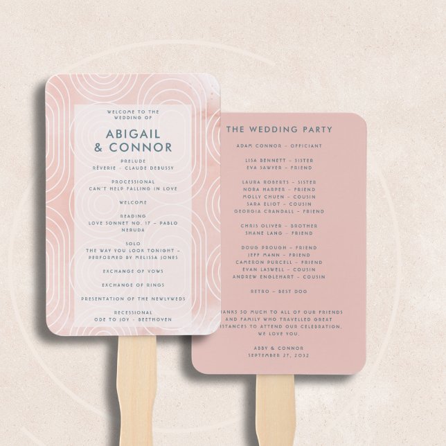 Leque Casamento de Ovais e Círculos Chic Peach (Criador carregado)