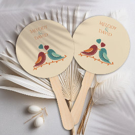 Leque Casamento de Pássaros de Amor