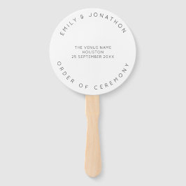 Leque Casamento de Personalização Branca de Tipografia M