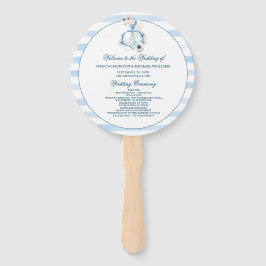 Leque Casamento de Praia com Âncora Floral Náutica de Aq