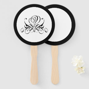Leque Casamento de Rosa preto para caligrafia