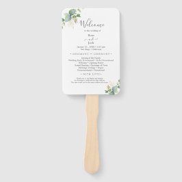 Leque Casamento de Verão de Eucalyptus Greenery Rustic.