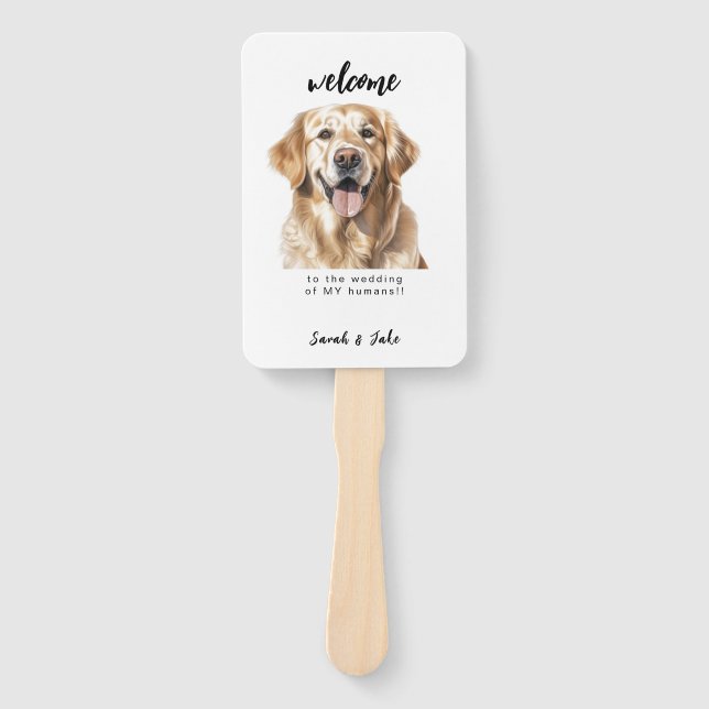 Leque Casamento Divertido com Pet Personalizado  (Frente)