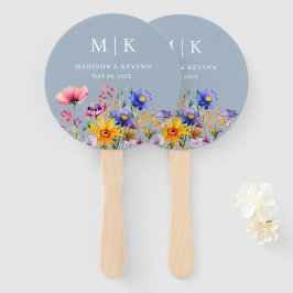 Leque Casamento Elegante Boho Wildflower