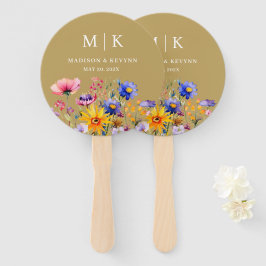 Leque Casamento Elegante Boho Wildflower