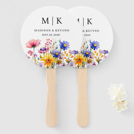 Leque Casamento Elegante Boho Wildflower