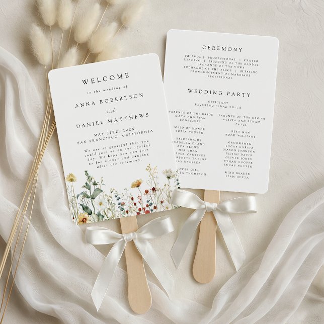 Leque Casamento em Campo de Flores Silvestres de Verão (Criador carregado)