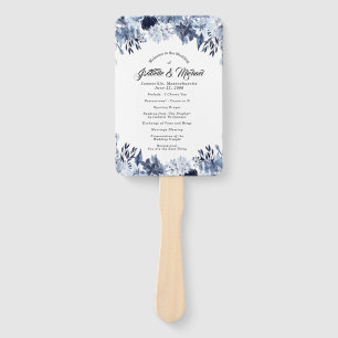 Leque Casamento Floral Azul do Indigo Garden
