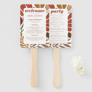 Leque Casamento Floral Bright Boho Terracotta