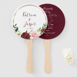 Leque Casamento Floral de Blush Blush Hoop Dourado