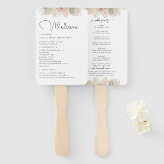 Leque Casamento Floral Mínimo Leaf Boho