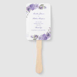 Leque Casamento Floral Roxo Elegante Conjunto de Ventila