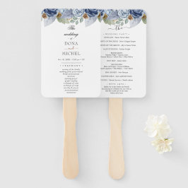 Leque Casamento Floral Rustic Blue Winter