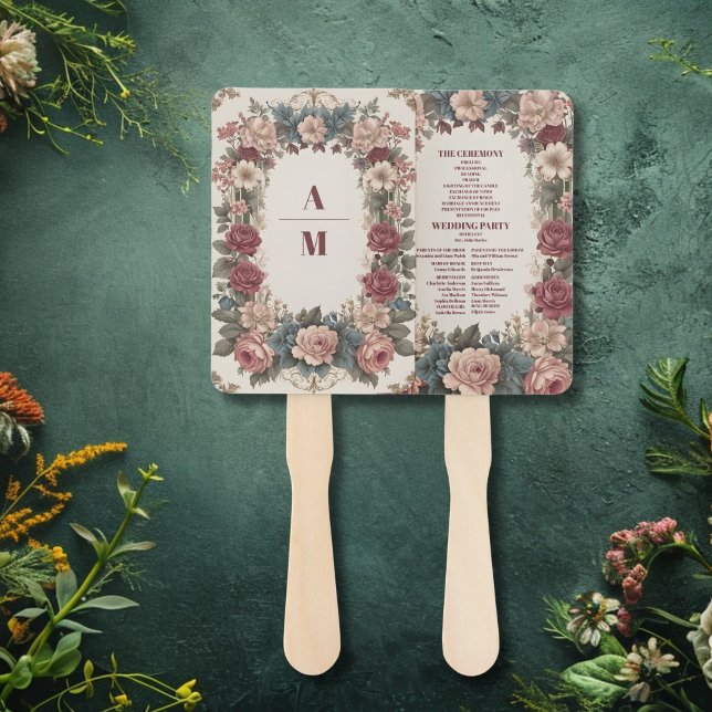 Leque Casamento Floral Whimsical Vitoriano Real (Criador carregado)