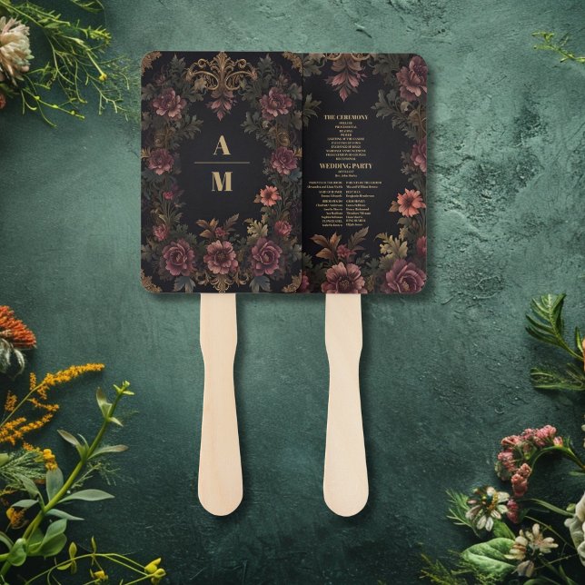 Leque Casamento Gótico Floral Floral Vitoriano Real (Criador carregado)