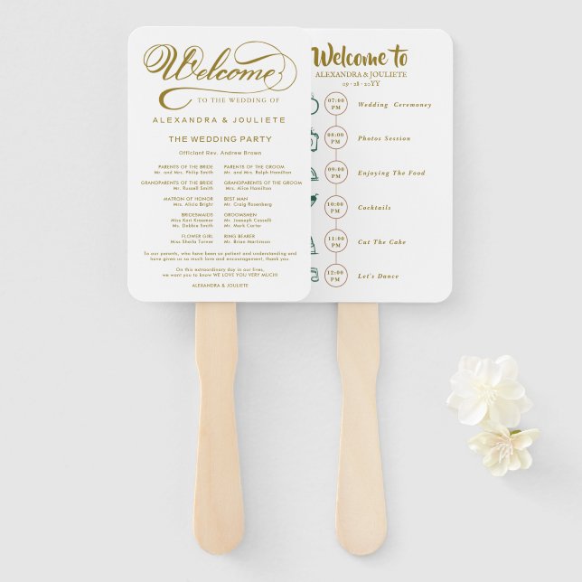 Leque Casamento Itinerário Coquetel - Casamento Icon Bem (Frente e Verso)