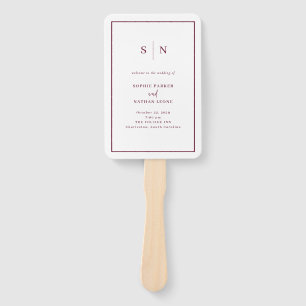 Leque Casamento Minimalista e Chic com Borda Branca e Bo