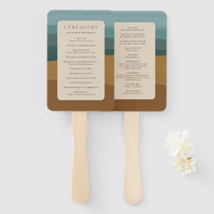 Leque Casamento Moderno Abstrato com Elegância Costeira