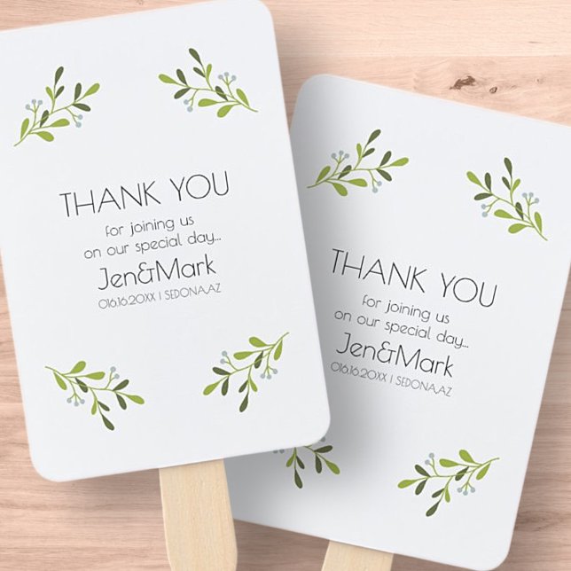 Leque Casamento Moderno Elegante. Obrigado. (Criador carregado)