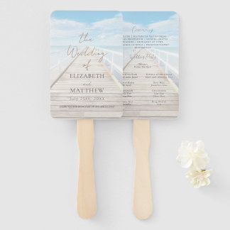 Leque Casamento na Praia com Aquarela