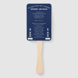 Leque Casamento Náutico Náutico Elegante - Marinho Azul,