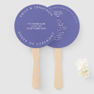 Leque Casamento personalizado azul mínimo