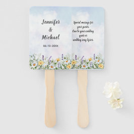 Leque Casamento Personalizado com Aquarela de Flores Sil