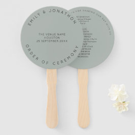Leque Casamento Personalizado do Sage Silvery Mínimo
