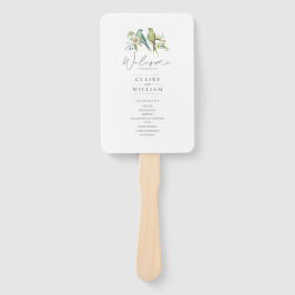 Leque Casamento por Aquarela Azul Verde