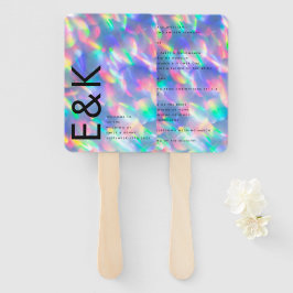 Leque Casamento por Monograma Ultra Moderno Iridescente